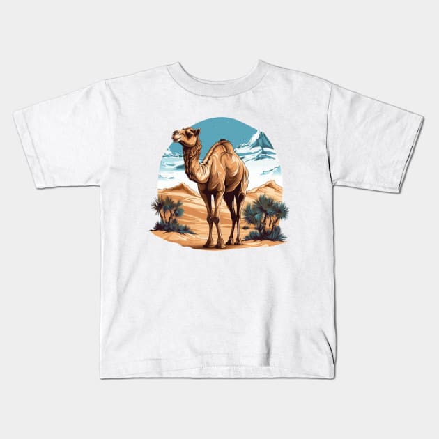 Desert Camel Kids T-Shirt by zooleisurelife